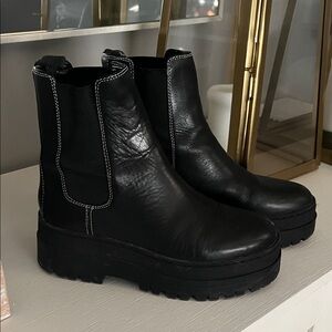 Marc Fisher Black Leather Booties
